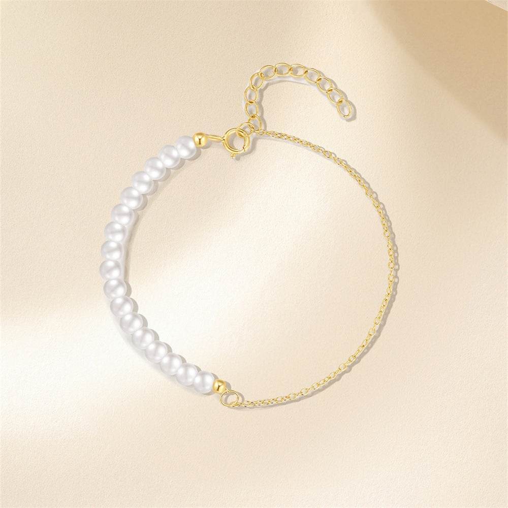 S925 sterling silver pearl sterling silver bracelet for women - MOWTE