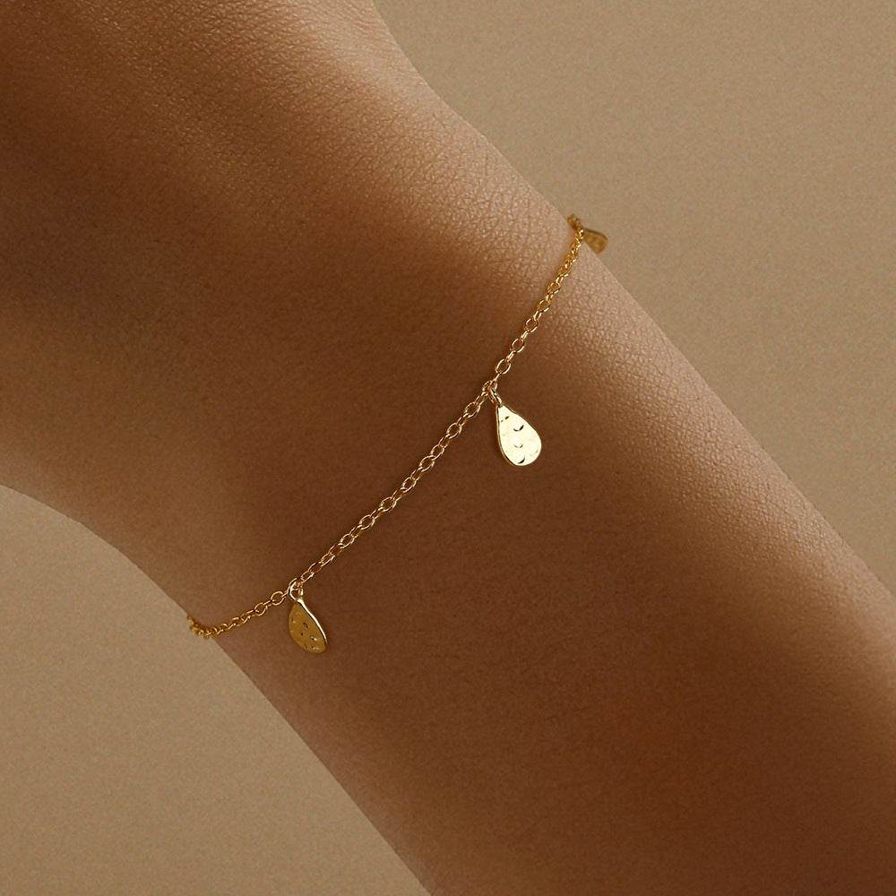Minimalist s925 pure silver surface hammer pattern layered women's versatile bracelet - MOWTE