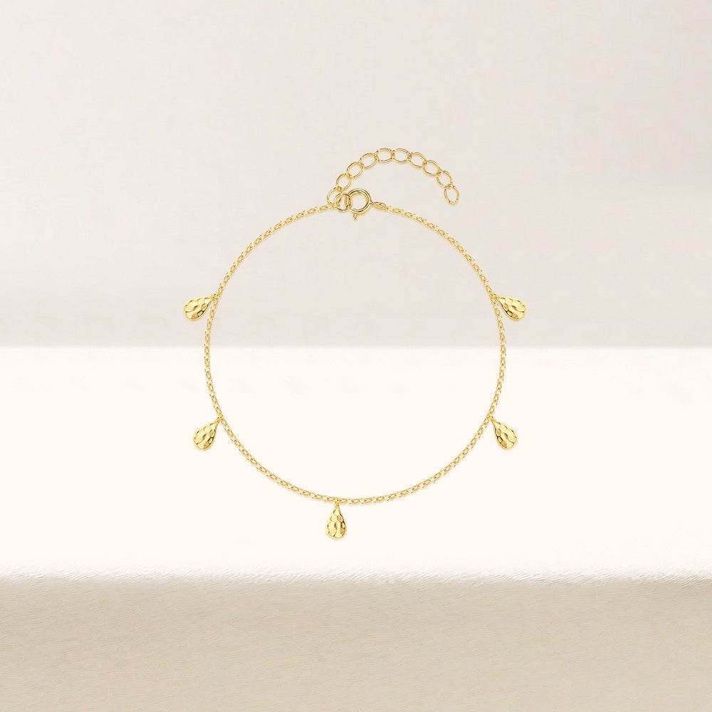 Minimalist s925 pure silver surface hammer pattern layered women's versatile bracelet - MOWTE