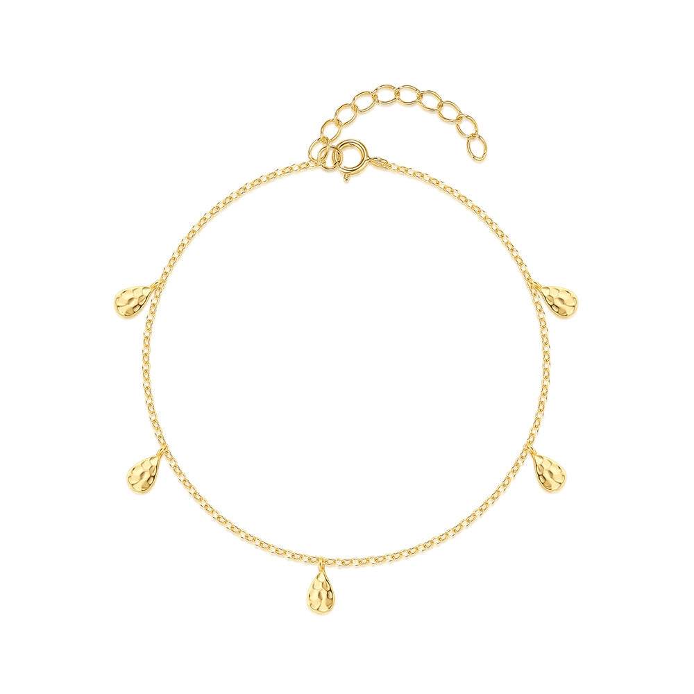 Minimalist s925 pure silver surface hammer pattern layered women's versatile bracelet - MOWTE