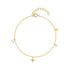 S925 Pure Silver Women's Geometric Diamond Set Pearl Bracelet - MOWTE