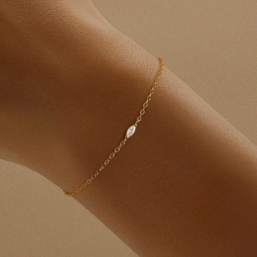 S925 sterling silver daily wear classic diamond studded bracelet for women - MOWTE