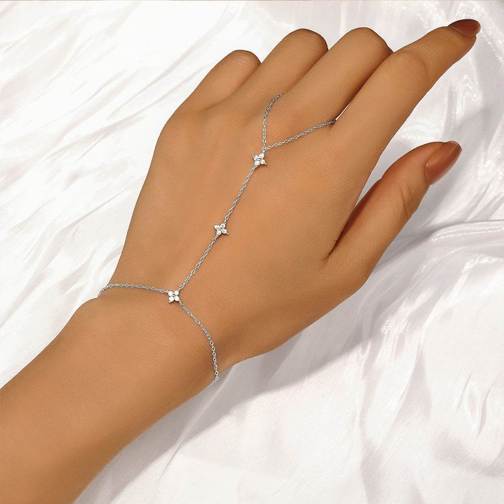S925 sterling silver diamond set tennis bracelet adjustable for women - MOWTE