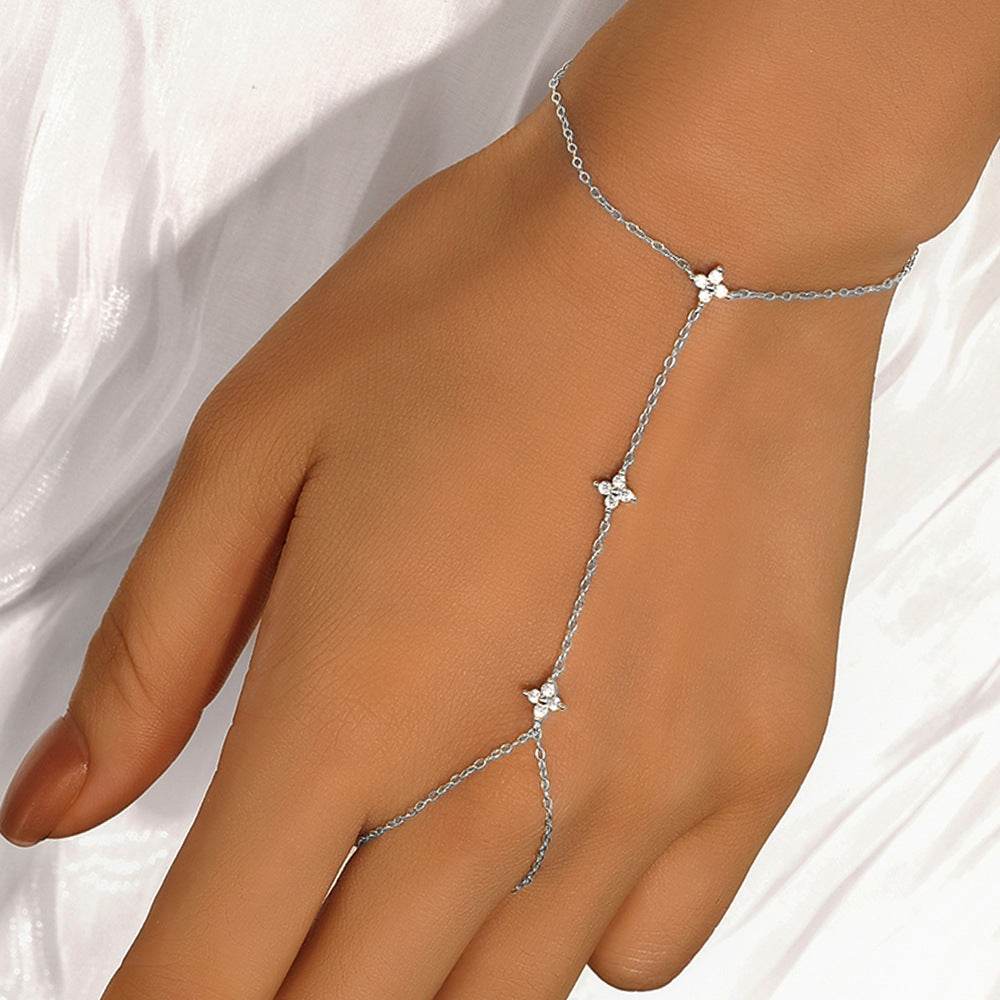 S925 sterling silver diamond set tennis bracelet adjustable for women - MOWTE