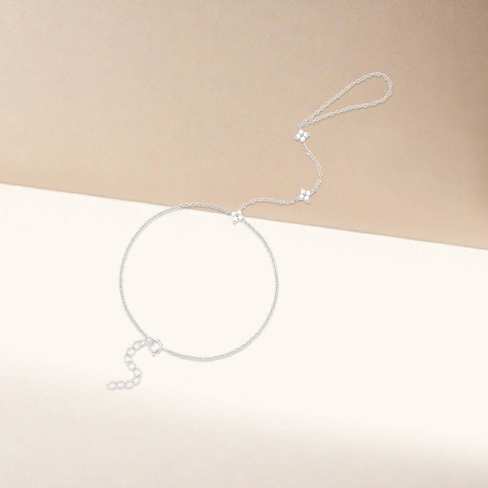 S925 sterling silver diamond set tennis bracelet adjustable for women - MOWTE