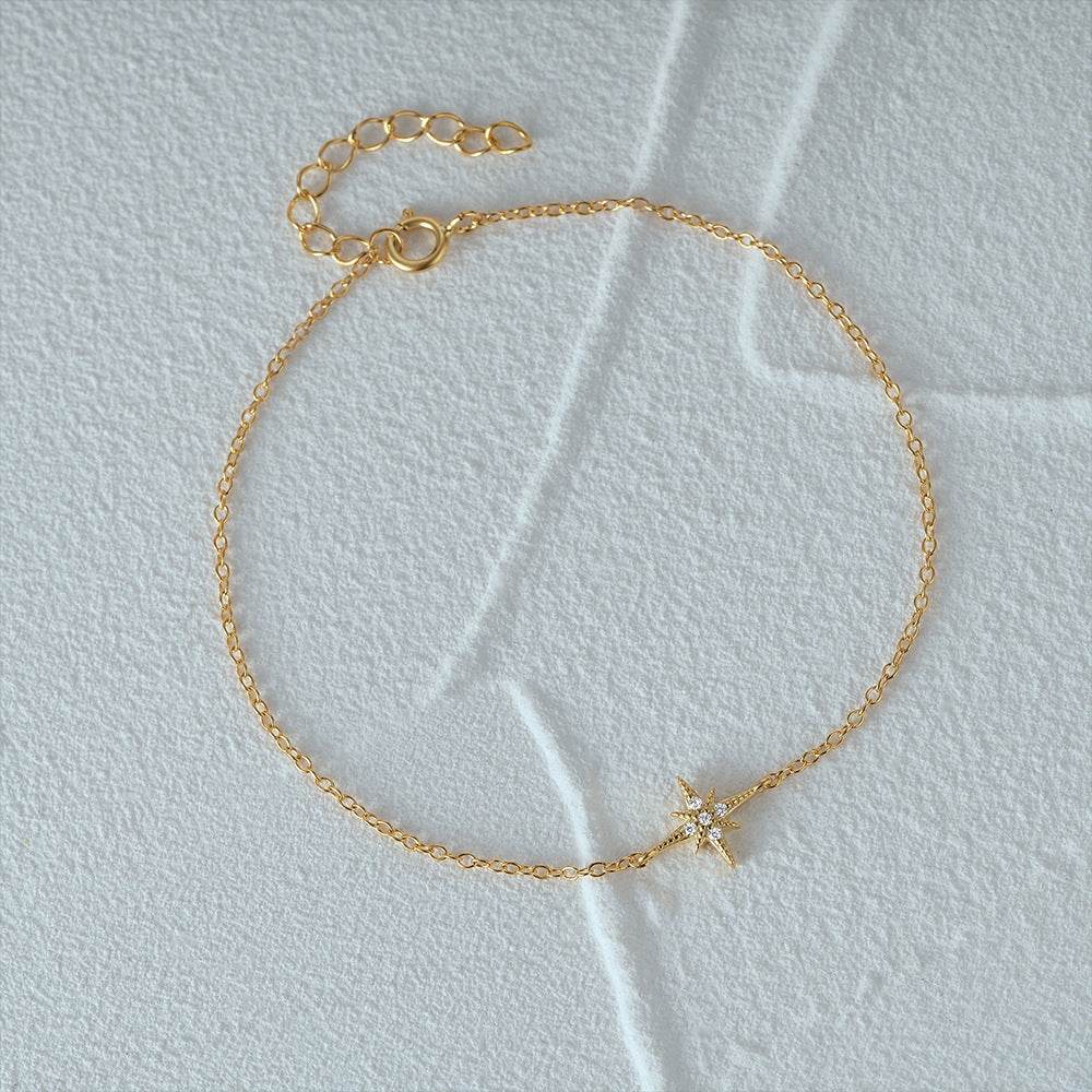 S925 pure silver octagonal star diamond women's bracelet - MOWTE