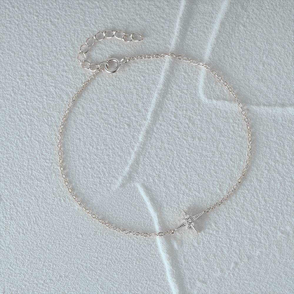 S925 pure silver octagonal star diamond women's bracelet - MOWTE