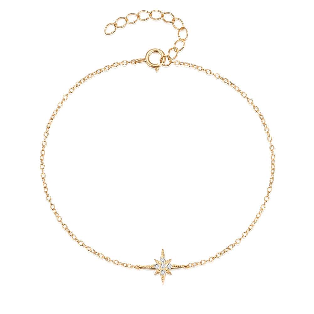 S925 pure silver octagonal star diamond women's bracelet - MOWTE