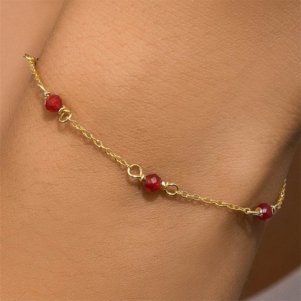 S925 pure silver wine red interval starry atmosphere agate bracelet - MOWTE