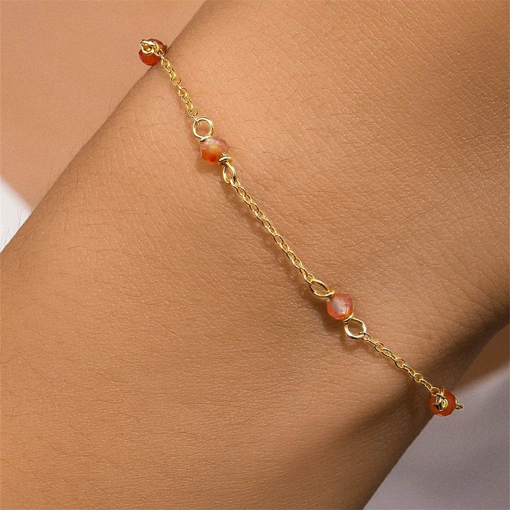 S925 pure silver wine red interval starry atmosphere agate bracelet - MOWTE