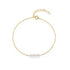 S925 sterling silver 3 pearl sliding gold fine chain bracelet exquisite - MOWTE