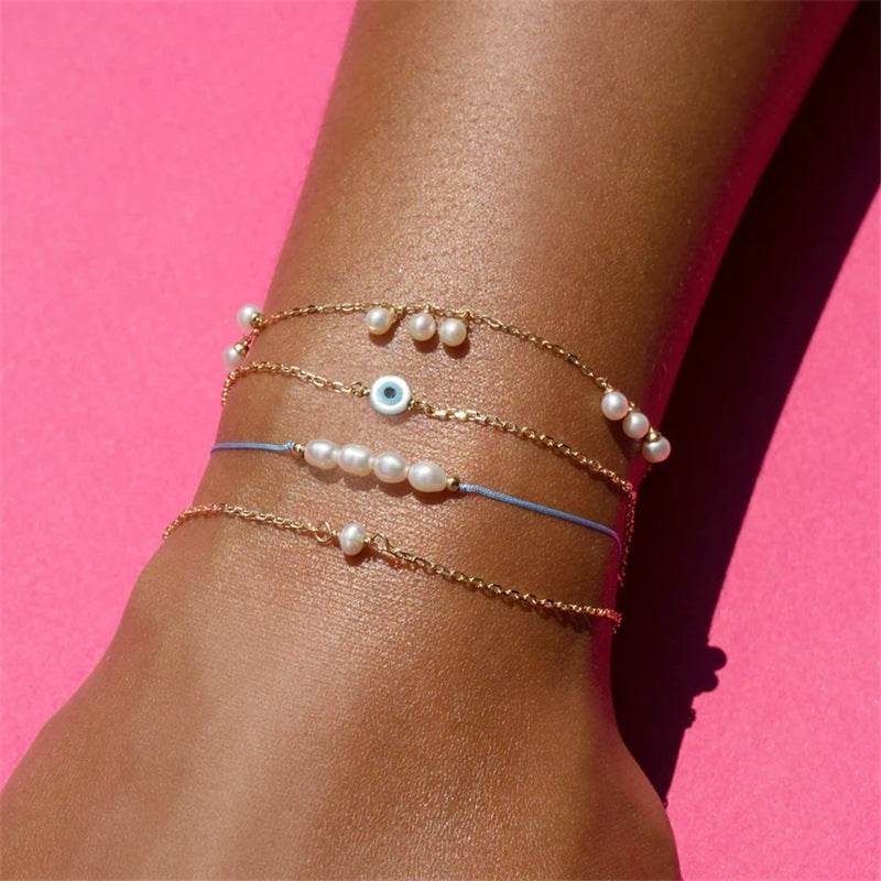 S925 Pure Silver Devil's Eye Women's Classic Enamel Drip Oil Bracelet - MOWTE