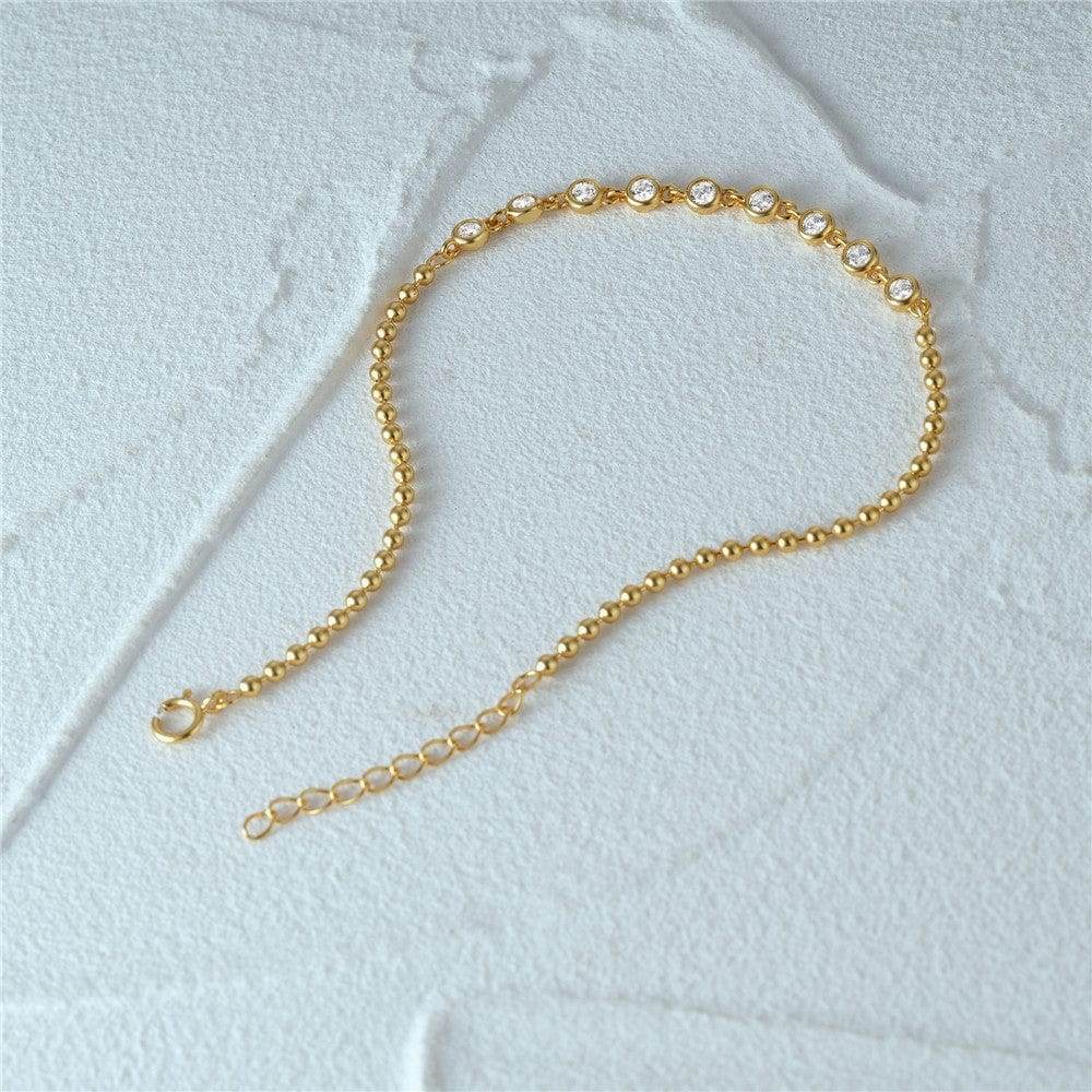 S925 pure silver diamond inlay bracelet - MOWTE