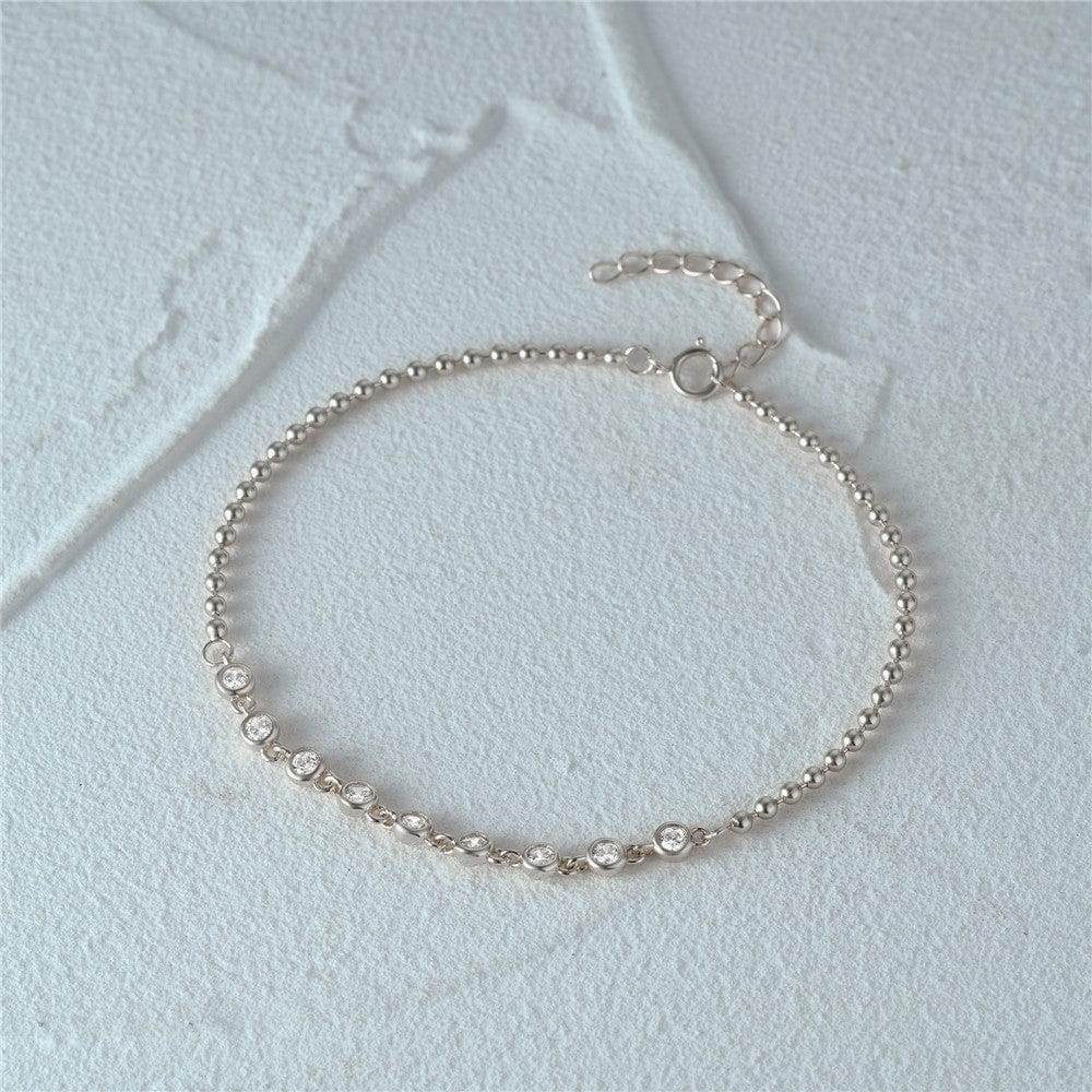 S925 pure silver diamond inlay bracelet - MOWTE