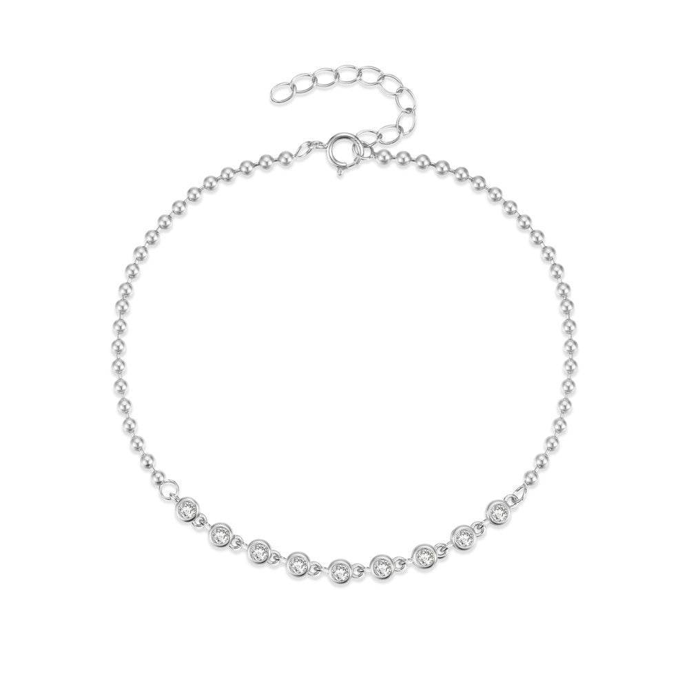 S925 pure silver diamond inlay bracelet - MOWTE