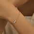 Gold s925 sterling silver with diamond petals for daily wear with women's bracelet - MOWTE