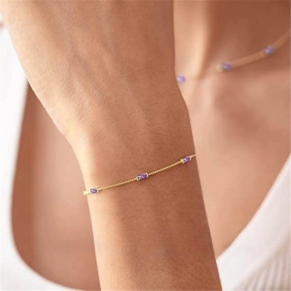 S925 sterling silver zircon colored bracelet - MOWTE