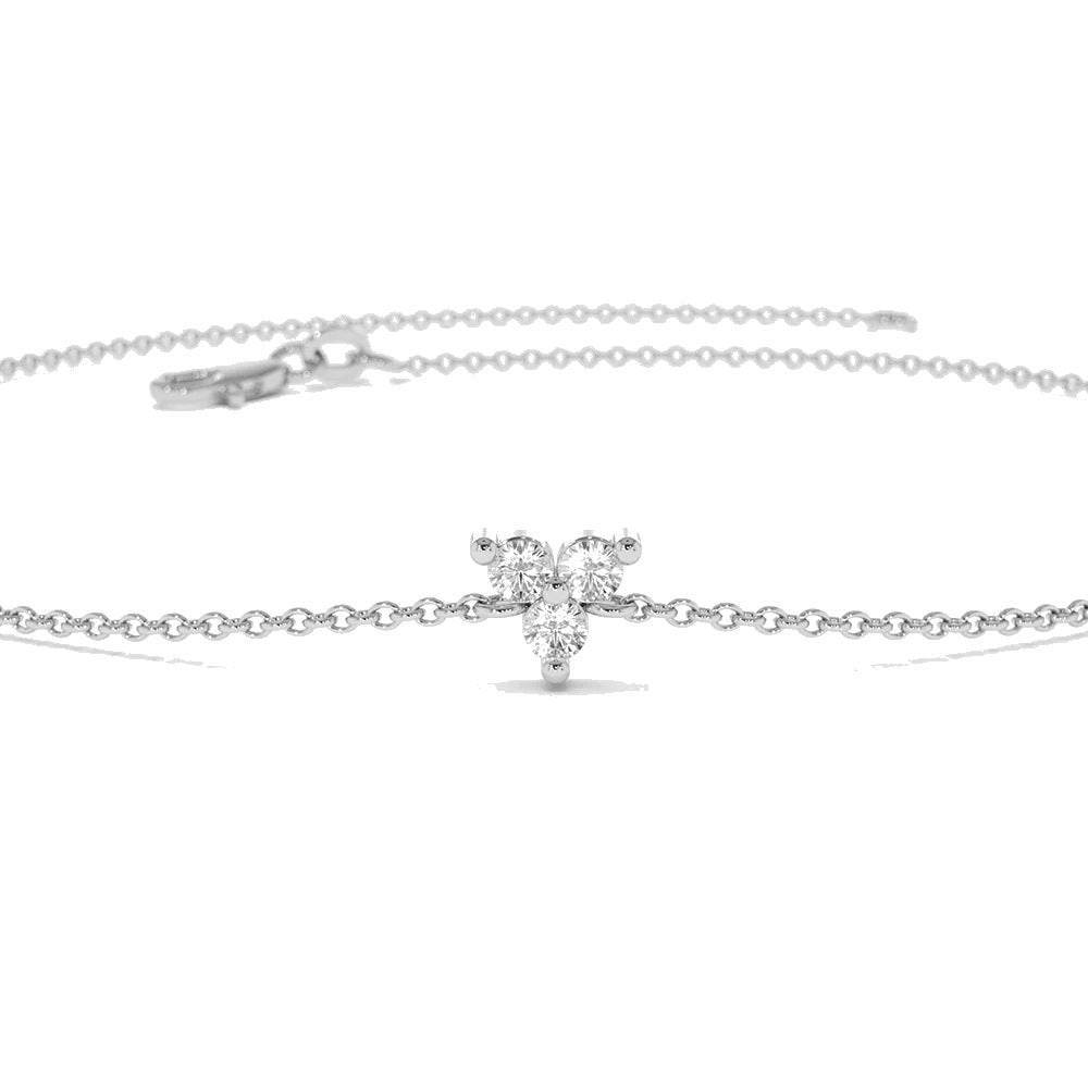 S925 Pure Silver Ins Minimalist Triangle Diamond Set Classic Basic Bracelet - MOWTE