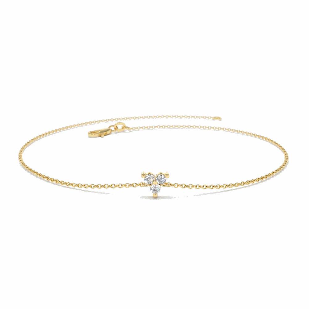 S925 Pure Silver Ins Minimalist Triangle Diamond Set Classic Basic Bracelet - MOWTE