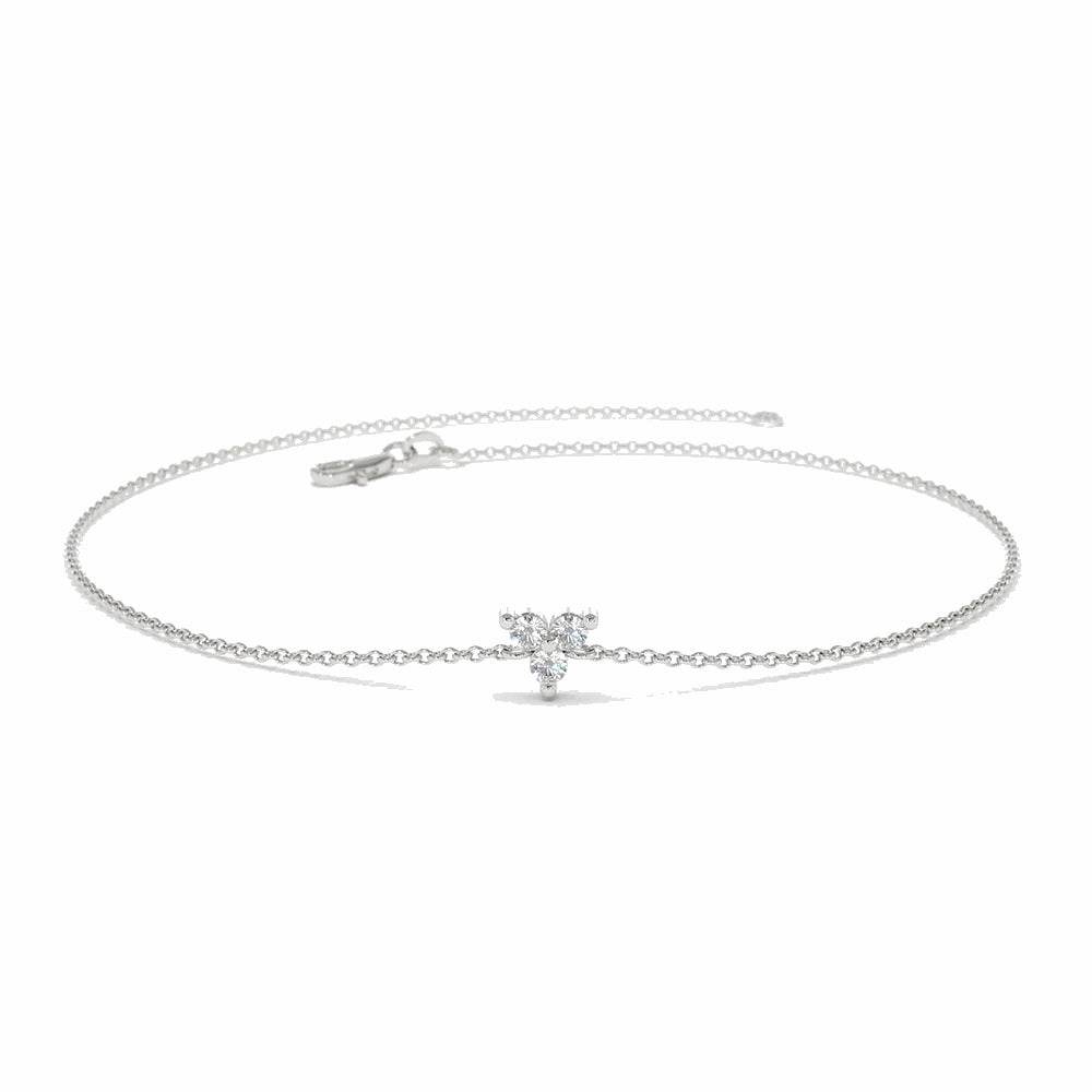 S925 Pure Silver Ins Minimalist Triangle Diamond Set Classic Basic Bracelet - MOWTE
