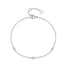 Simple S925 sterling silver three zircon inlaid daily wear women's bracelet - MOWTE