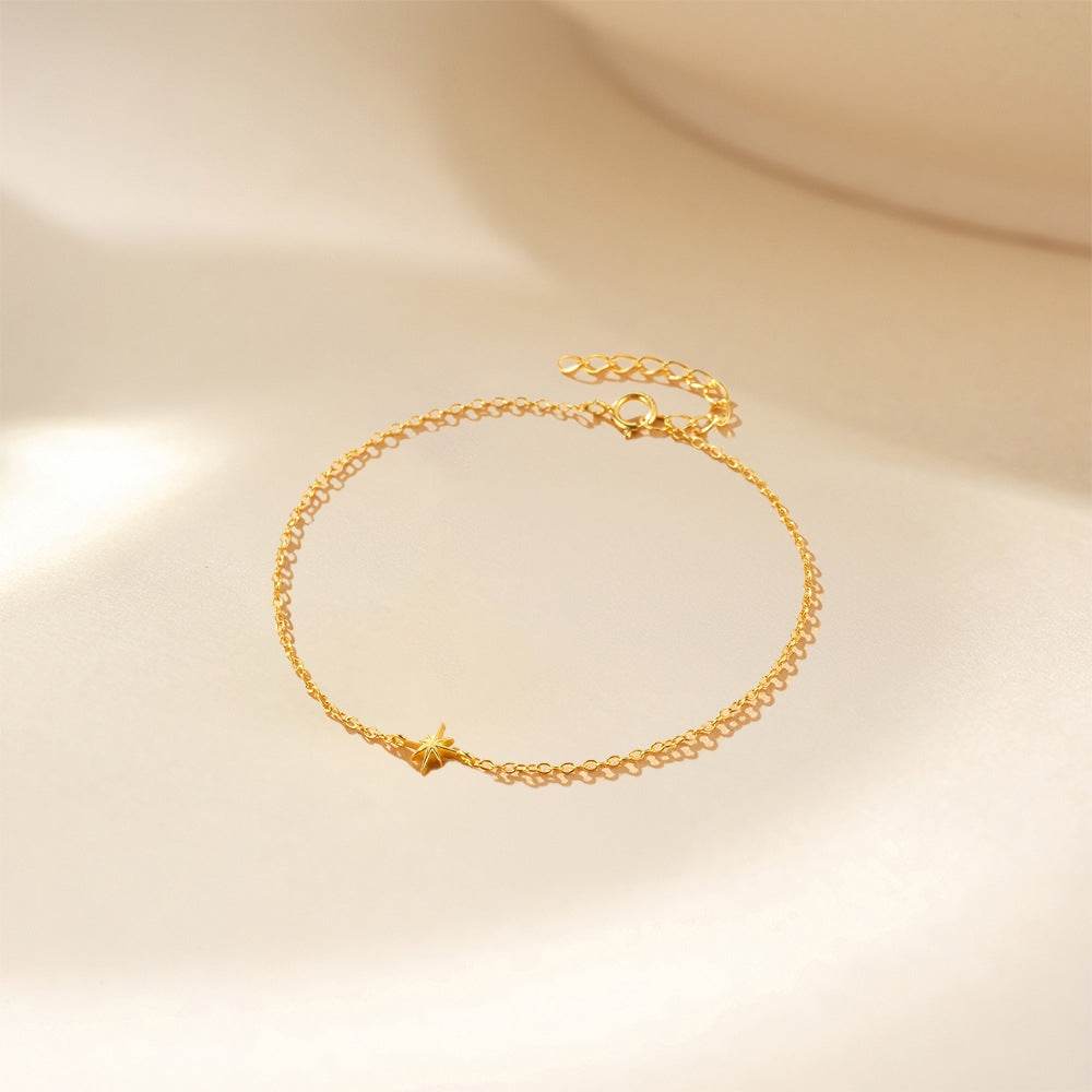 925 sterling silver smooth octagonal star classic bracelet - MOWTE