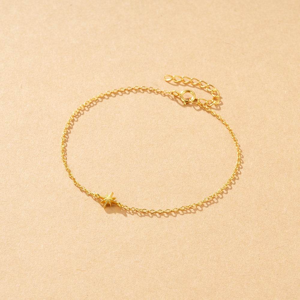 925 sterling silver smooth octagonal star classic bracelet - MOWTE