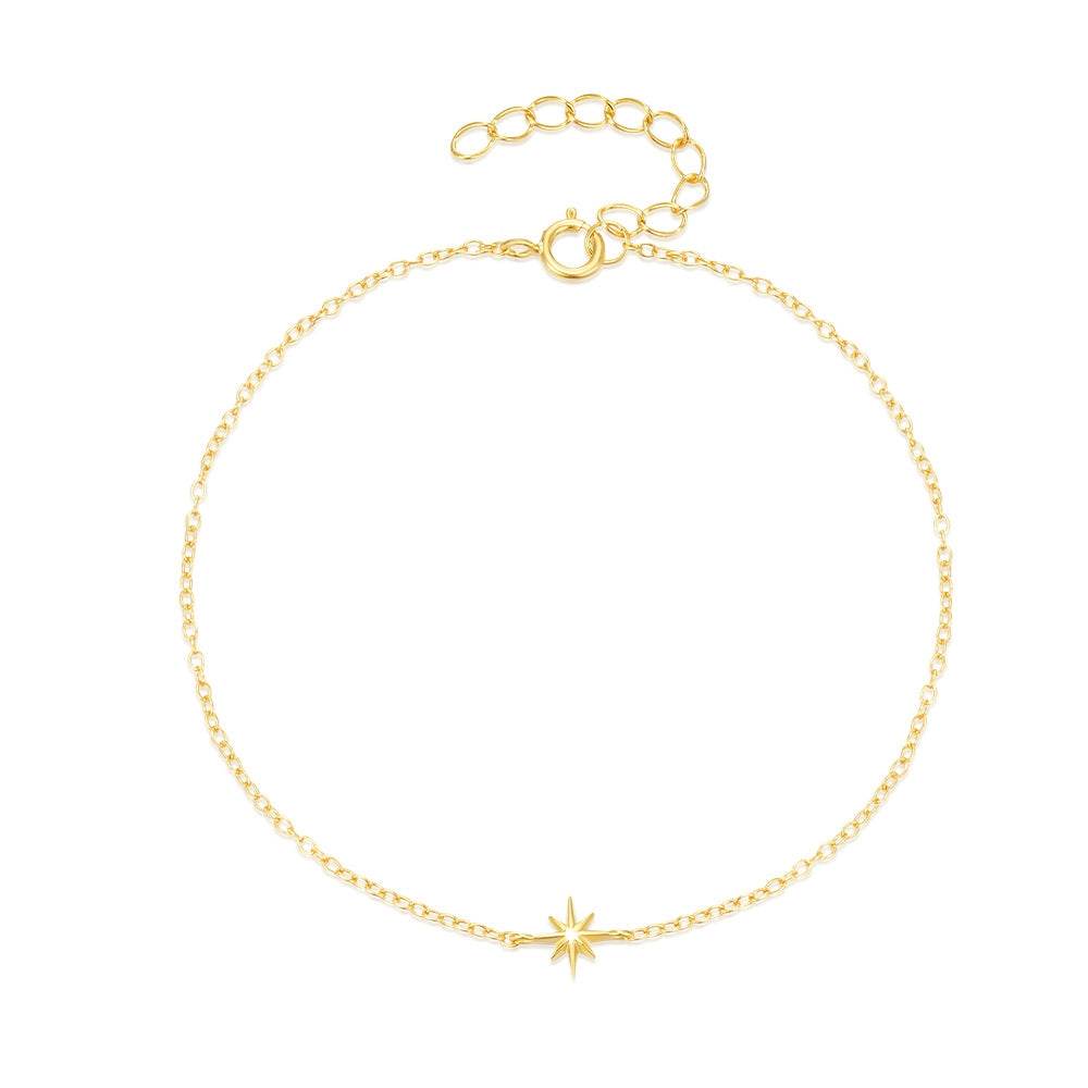 925 sterling silver smooth octagonal star classic bracelet - MOWTE