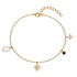 Stacked s925 sterling silver octagonal star studded diamond shaped pearl women's bracelet - MOWTE