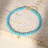 S925 pure silver turquoise zircon handmade bead bracelet versatile for daily use vintage bracelet - MOWTE