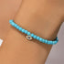 S925 pure silver turquoise zircon handmade bead bracelet versatile for daily use vintage bracelet - MOWTE