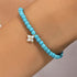 S925 pure silver turquoise zircon handmade bead bracelet versatile for daily use vintage bracelet - MOWTE