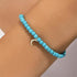 S925 pure silver turquoise zircon handmade bead bracelet versatile for daily use vintage bracelet - MOWTE