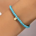 S925 pure silver turquoise zircon handmade bead bracelet versatile for daily use vintage bracelet - MOWTE