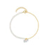 Replaceable irregular zirconia s925 pure silver half pearl chain bracelet - MOWTE