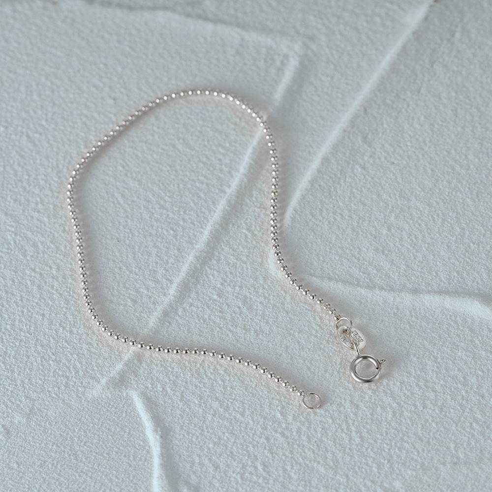 Daily versatile s925 sterling silver basic round bead chain stacked bracelet - MOWTE