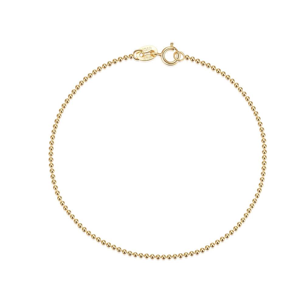 Daily versatile s925 sterling silver basic round bead chain stacked bracelet - MOWTE