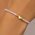 S925 pure silver millet pearl heart element women's bracelet - MOWTE