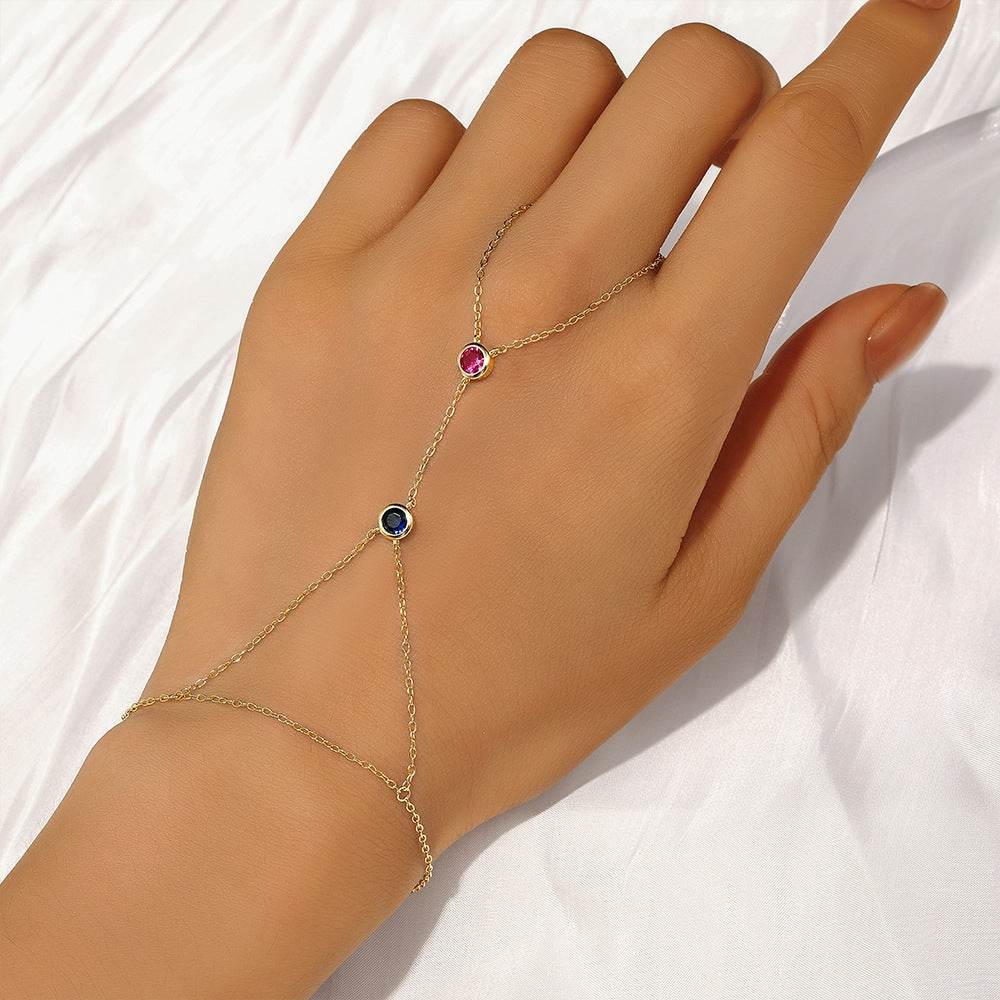 925 sterling silver color diamond ring multi-layer layered bracelet - MOWTE