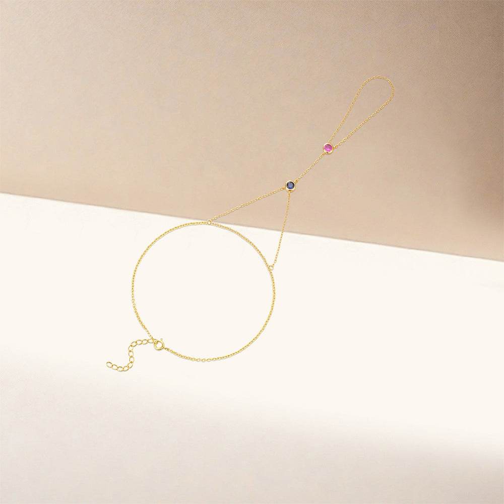 925 sterling silver color diamond ring multi-layer layered bracelet - MOWTE