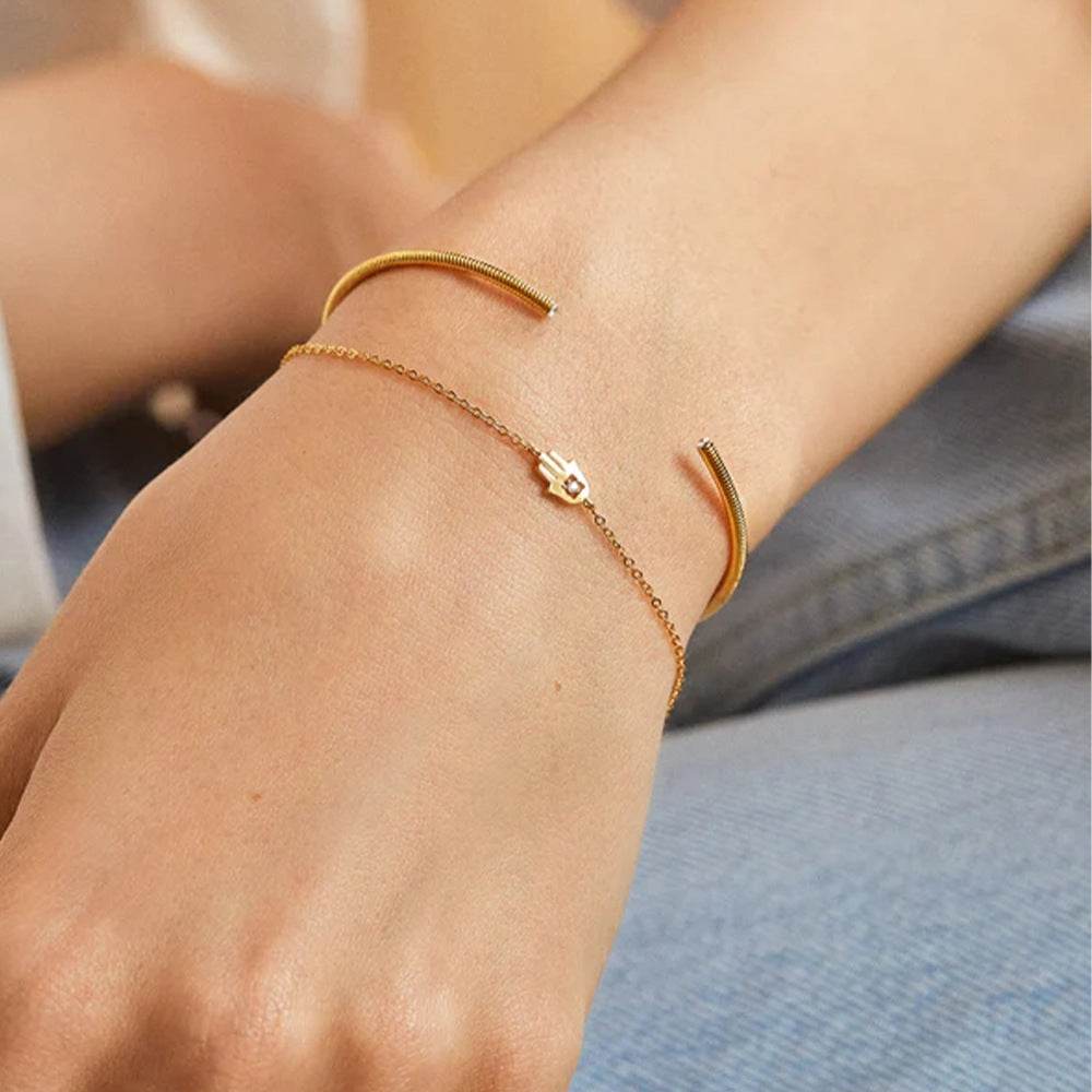 S925 pure silver women's palm bracelet - MOWTE