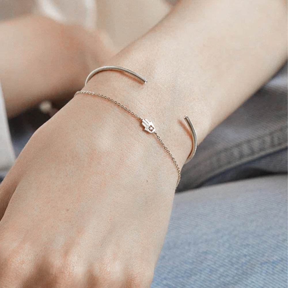 S925 pure silver women's palm bracelet - MOWTE