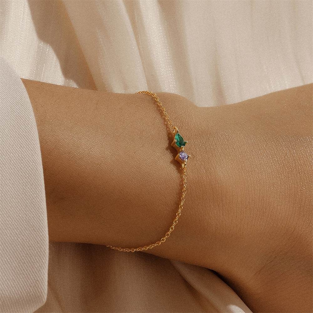 S925 pure silver daily outfit with colorful diamond pentagram layered women's bracelet - MOWTE