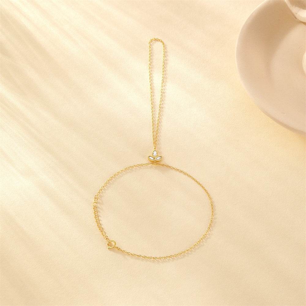 S925 sterling silver inlaid finger bracelet - MOWTE