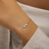 S925 pure silver small exquisite geometric pendant diamond inlay bracelet - MOWTE