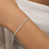 925 sterling silver single row diamond inlaid simple O-shaped chain bracelet - MOWTE