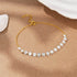 925 sterling silver single row diamond inlaid simple O-shaped chain bracelet - MOWTE