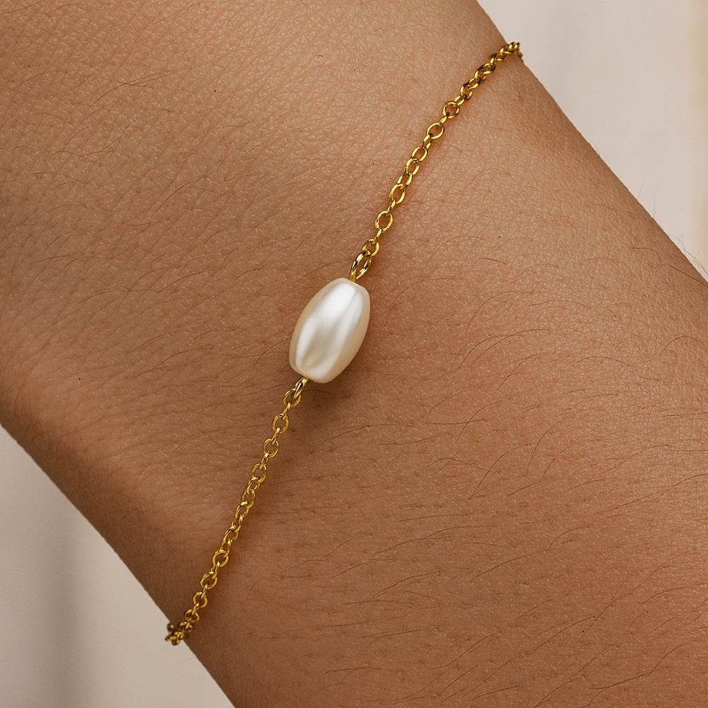 S925 pure silver minimalist pearl daily wear women's bracelet - MOWTE
