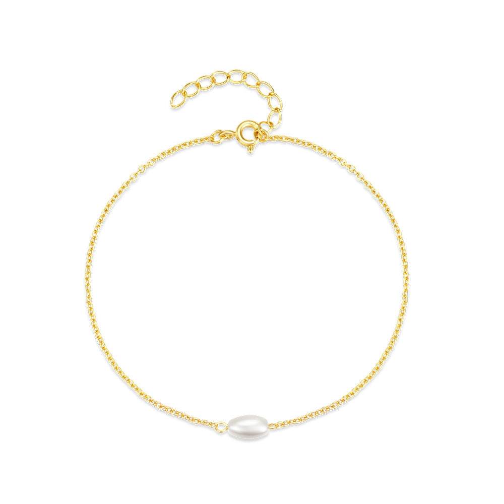 S925 pure silver minimalist pearl daily wear women's bracelet - MOWTE