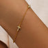 S925 sterling silver cross double button zircon inlaid daily wear women's bracelet - MOWTE